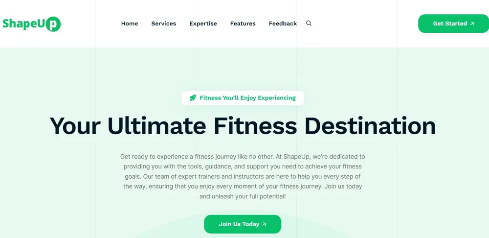 ShapeUp fitness website